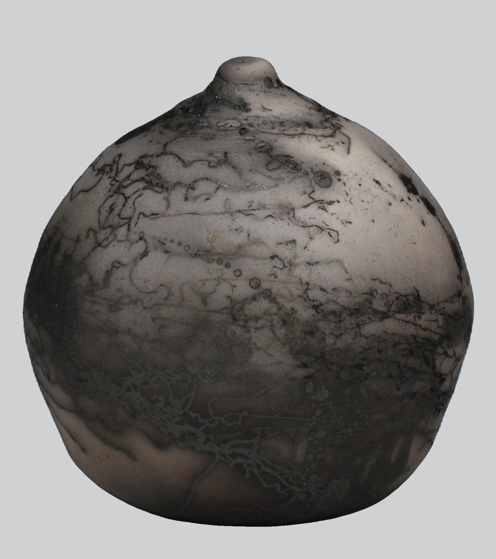 Aching breast, a bottle, horsehair raku